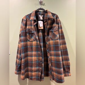 NWT - L.L. Bean Overland Performance Flannel - Men’s XLT Brown/Blue Plaid